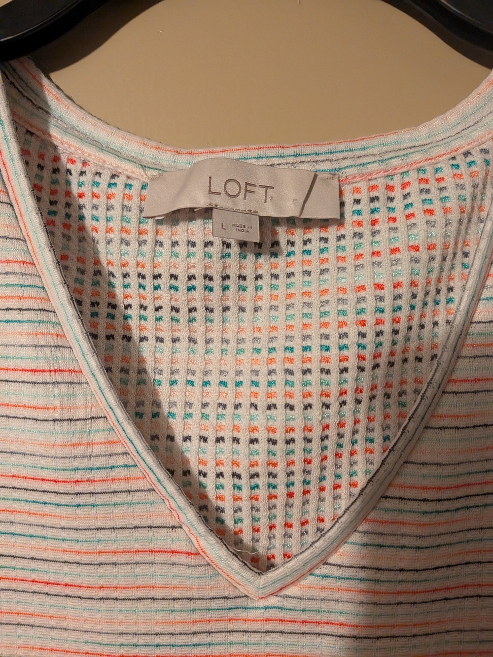 LOFT White Knit V-Neck Shift Dress - Picture 5 of 5